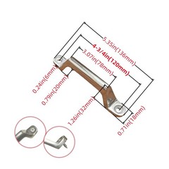 1PC 304 Stainless Steel Door Handle, Rounded Corners, 4-3/4in 120mm Centers