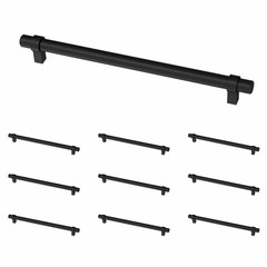 10-Pack Simple Wrapped Bar 8-13/16 In. (224 Mm) Classic Matte Black Cabinet Draw