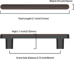 Asidrama 8 Pack 3.75 Inch(96mm) Matte Black Kitchen Cabinet Handles, Cabinet Pu