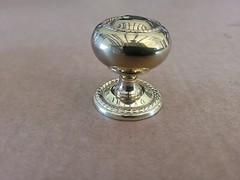 Solid Brass Designer 1 1/4″ Round Knob with Backplate Rope Design