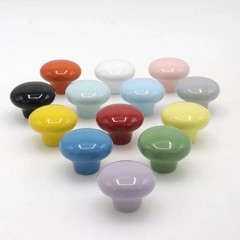 10Pack Ceramic Cabinet Knobs, 1.26Inch/32mm Green Round Drawer Dresser Knob P…