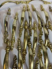 42 VTG Cabinet Pull Handles 27 Brass + 15 Silvertone + 11 Screws Matching Style