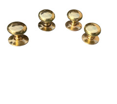 Solid Brass Knob Plain Design with Backplate – 1.5” – Includes Screw