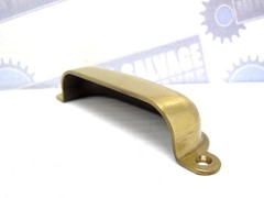 BRUSHED SOLID BRASS – 4″ Cabinet or Drawer Pull w/Matching Screws – (NEW in BAG)