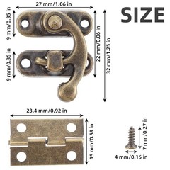 40 Sets Antique Jewelry Box Hinges & Latches, Small Hardware for Wooden Boxes