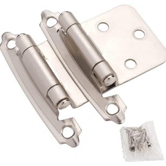 Cabinet Hinges Brushed Nickel for Kitchen Cabinets Doors 25 Pair -50 Pcs -1/2…