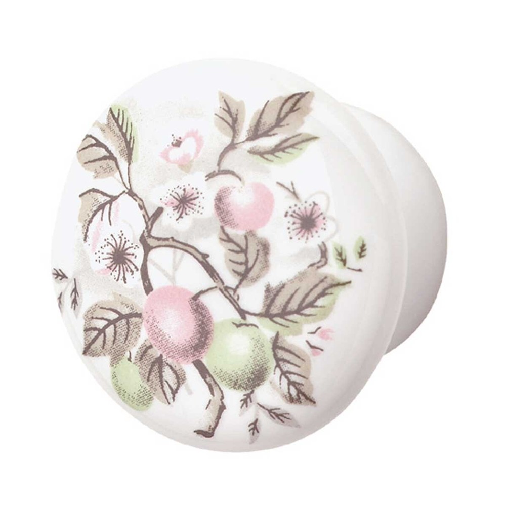 Cabinet Knob Porcelain Apple 1 1/2″ Dia Renovators Supply