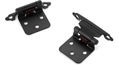 Matte Black Cabinet Hinges, 1/2 Inch Overlay, 60 Pack (30 Pairs)