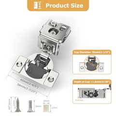 [Closing Speed Control] 2 Pack 1-3/8 Inch Overlay Soft Close 1-3/8″ 2 Pieces