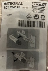 IKEA Integral 801.262.13 dampers 1 Pack of 2 soft-close (BLUM)