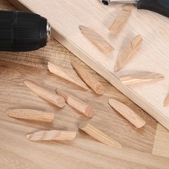 100Pcs Pocket Hole Plug, 9.5mm Pocket Hole Jig Solid Wood Plugs, Wood Color