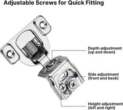 50PCS 1-1/4″ Overlay Soft Close Face Frame 105° Compact Cabinet Hinge Handware