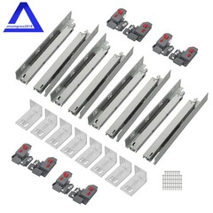 4 Pairs Undermount Drawer Slides 15 inch Undermount Soft Close Drawer Slides