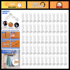 Locking Shelf Support Pegs – 60 Clear Plastic Cabinet Shelf Pins for 7.9mm Holes
