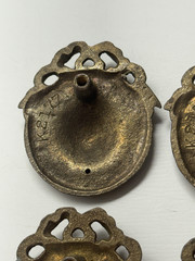 (4) Antique Cast Brass Drop Ring Cabinet Drawer Pull K2177 Ornate 2 1/4” K1622
