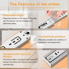 1/5/10 Pairs 12″-24″ Soft Close Drawer Slides Ball Bearing Full Extension Value