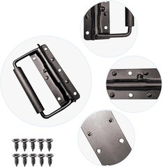 Spring Loaded Case Handle 5.51 Inch Heavy Duty Surface Mount Black Chest 2 PCS