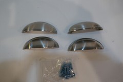 Lot of 4 Brushed Nickle Cup Cabinet Pull 3 1/2-in/ 3 in center to center