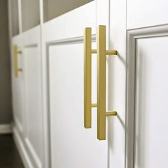 20Pcs Gold Brass Brushed Kitchen Cabinet Handles Square Hardware Drawer Pulls