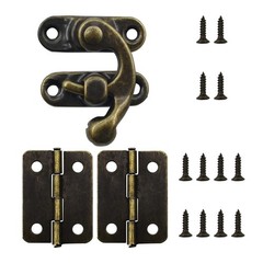 40Pcs Small Antique Hinges and 20 Set Bronze Tone Right Latch Hook Hasp Wood …