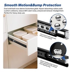 Full Extension Ball Bearing Drawer Slides 12 Inch Side Mount Cabinet Rails 1 …