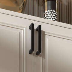 15 Pcs Black Stainless Steel Square Cabinet Drawer Pull Handles 12-5/8 Inch