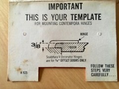 Vintage Pair of 3/8″ Offset Zinc Alloy Die Cast Hinges for Cabinet Cupboard NOS