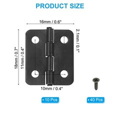 10 x Small Butt Hinges 3/4 Inch Mini Jewelry Box Hinge with Screw Black