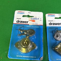 NEW 3 BRASS PLATED Drawer and Cabinet CAM Lock