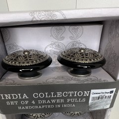 India Collection 4-Pack Black/Silver Satin Metal Drawer Pulls 1.5in CDK14B