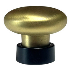 (12) Brainerd P42224W-370 Casual Dual Finish Cabinet Knob Black & Brushed Brass