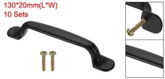 10 Pcs 5.1″(130mm) Drawer Pulls Aluminum Alloy Kitchen Handles Black
