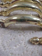 15 Vintage Amerock Charter Bright Brass 3″ Ctr. Cabinet Arch Pull Drawer Handle