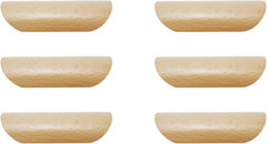 6Pcs Cabinet Wooden Finger Handles 2.5″ Hole Centers Wood Drawer Pulls Handles