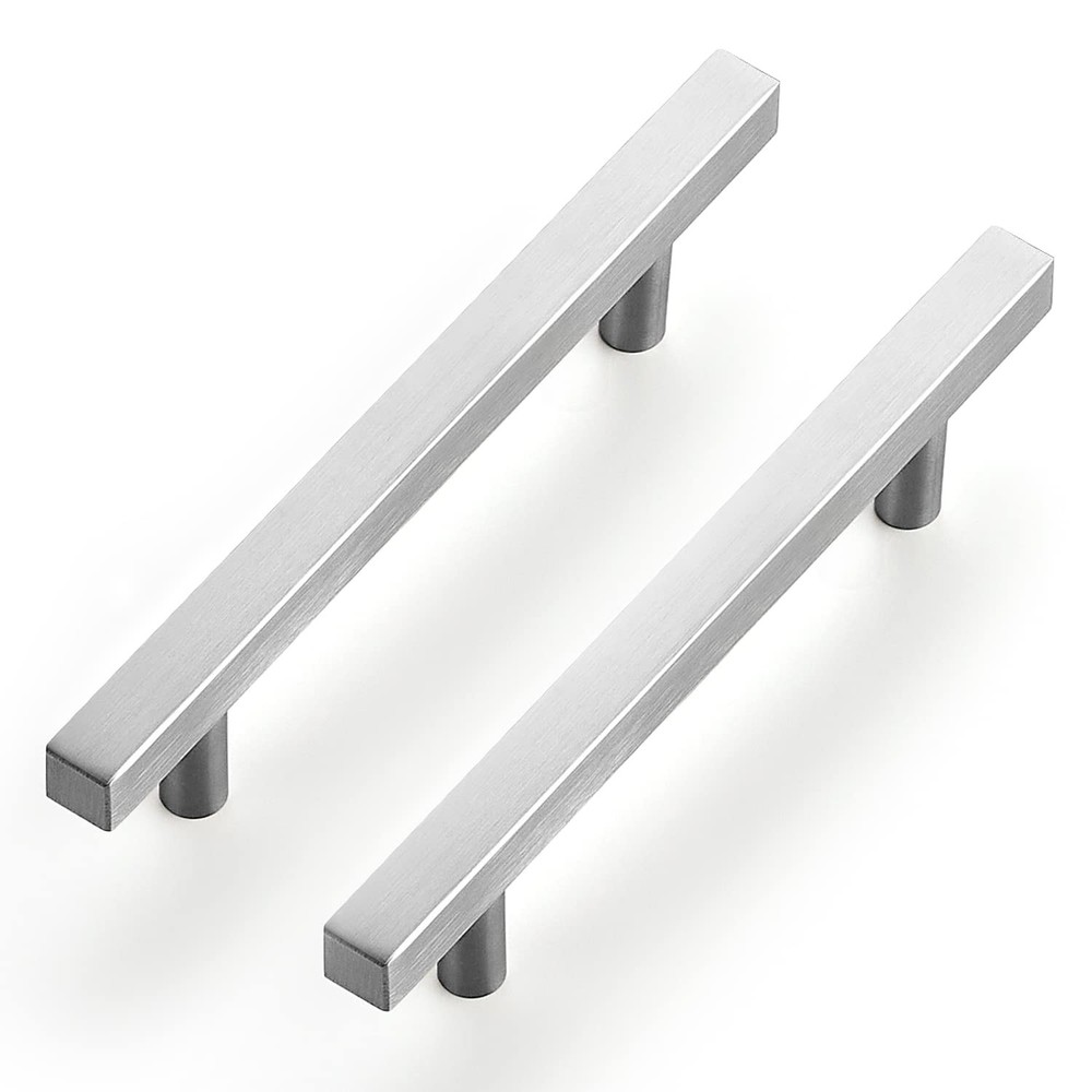 5 PCS Cabinet Handles 4-1/2 Inch Center 7 Inch Overall Brushed Nickel Pulls
