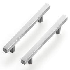 5 PCS Cabinet Handles 4-1/2 Inch Center 7 Inch Overall Brushed Nickel Pulls