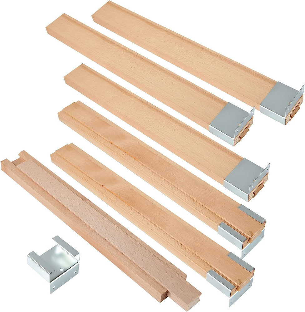 6PCS Wood Drawer Slides 16 Inches Wooden Drawer Slides Bottom Mount Classic Cent