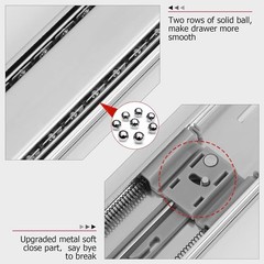 10 Pairs 22 Inch Soft Close Drawer Slides Side Mount Full Extension 100 LB