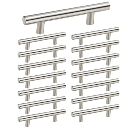 Pack Cabinet Pulls 3 Inch Handles Stainless 3in hole centers 15 Brushed Nickel