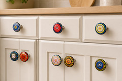 10 handmade Marrakesh multicolour drawer knob mosaic ceramic pulls cabinet knobs