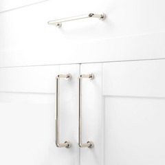 10 Pack Polished Nickel Cabinet Pulls 5 Inch 128mm Hole Centers Straight Bar
