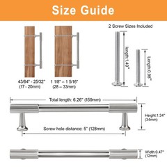 VEHCIL 20 Pack Brushed Nickel Cabinet Handles, 5″ Hole Centers Kitchen Cabinet