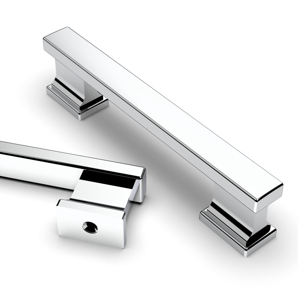 Kitchen Cabinet Handles 3.75″ 96mm Polished Chrome Drawer Pulls 6 Pack