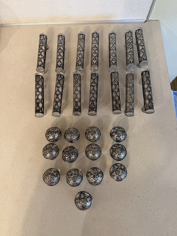 Silver Cabinet Hardware Pulls Knobs Openwork Scroll Geometric Drawer Handles