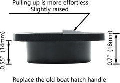 Marine Nylon Flush Pull Hatch Handle,Black Boat Recessed Square Lid Handle,Yacht