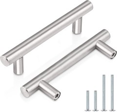 Elegant 30 Pack Cabinet Pulls – Modern Brushed Nickel T Bar Style, 5 Inch Length