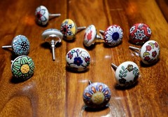 Assorted Ceramic Colorful&Classic Cupboard Cabinet Knob Hand Painted Drawer Pull