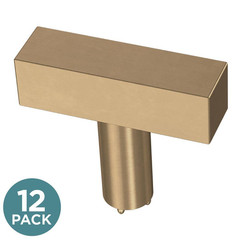 (12-Pack) Square Bar 1-1/2 In. (38 Mm) Modern Champagne Bronze T-Shaped Bar Cabi