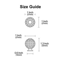 Polished Chrome Round Crystal Cabinet Knobs – 5 Pack, 1″ Decorative Hardware Pul