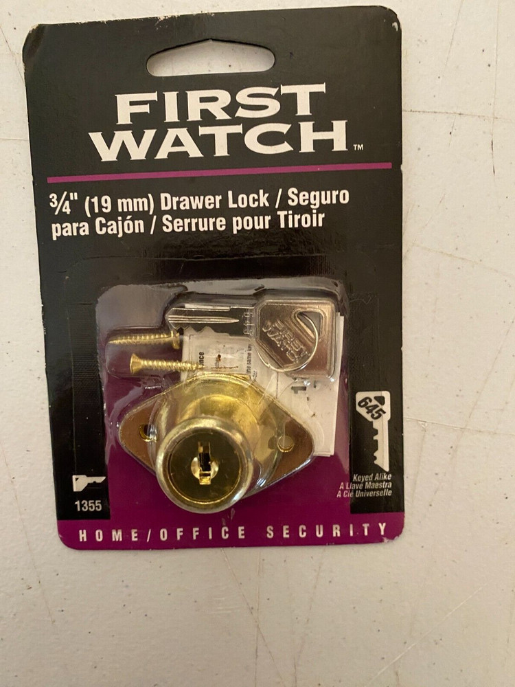 First Watch Drawer Lock 3/4″ 19mm Brass Cabinet Door Lock Keyed Cam